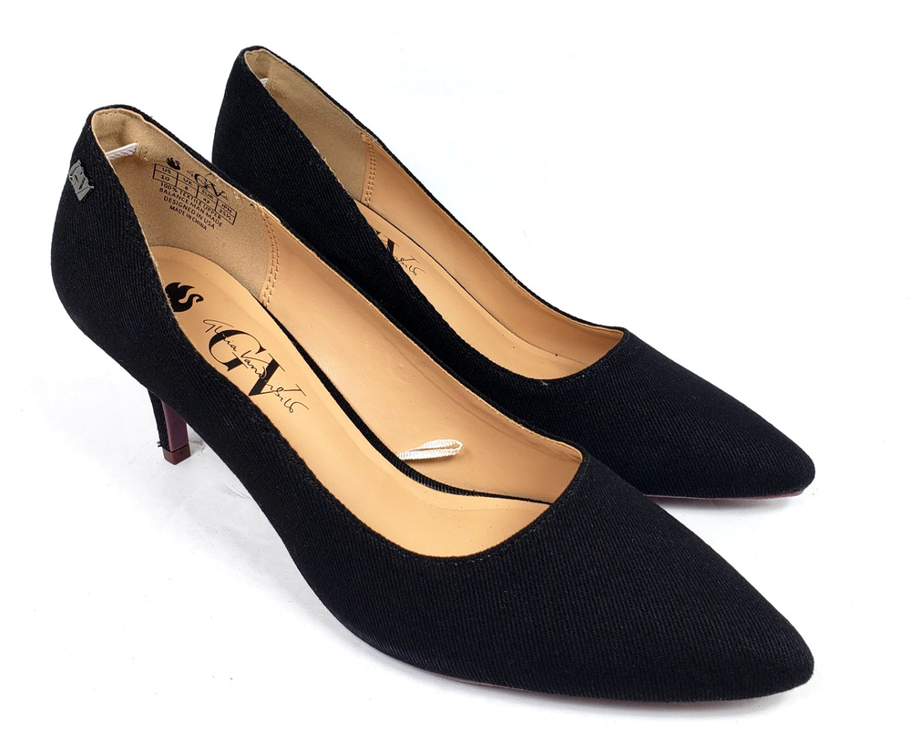Gloria Vanderbilt GV Marilyn Womens Size 10 Black Textile 3" Pump Heels Shoes